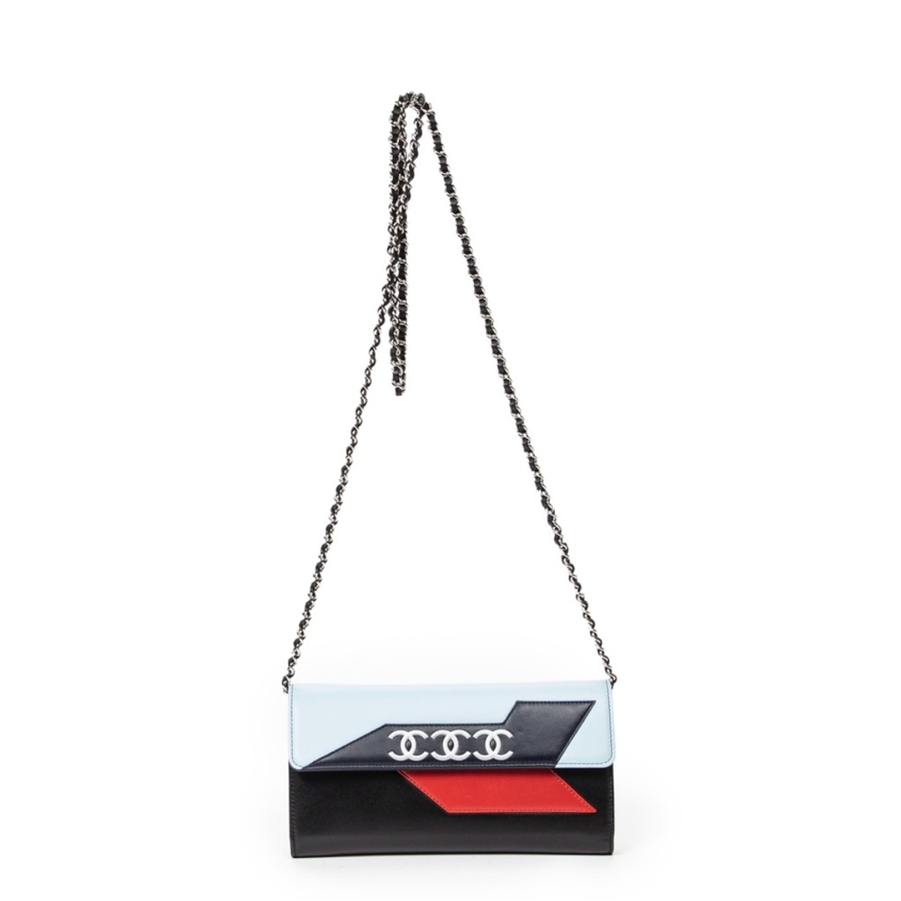 Auth Airplane Airline CHANEL Wallet On Chain WOC *Rare*